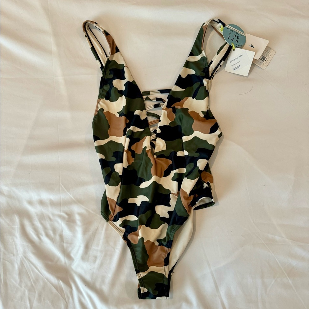 NWT Camouflage Print one-piece Swimsuit with tags